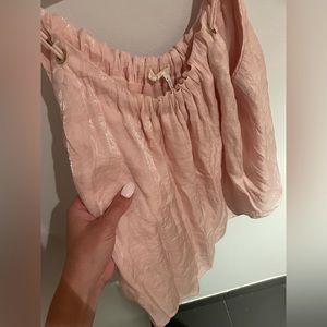 ANTHROPOLOGIE - Pink Shimmer Tank with Gold Accent
